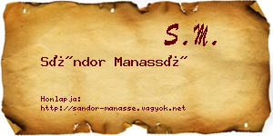 Sándor Manassé névjegykártya
